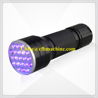 까맣고/파란 색깔 알루미늄 395NM Blacklight 21 LED 자외선 플래쉬 등 램프 토치